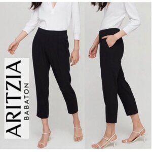 Aritzia Babaton Cohen Cropped Pants Size 6 High-Waisted Pleated Black